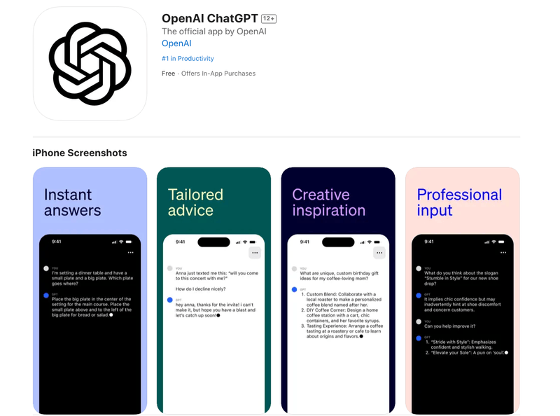 ChatGPT 官方版已上架 App Store 美区.png